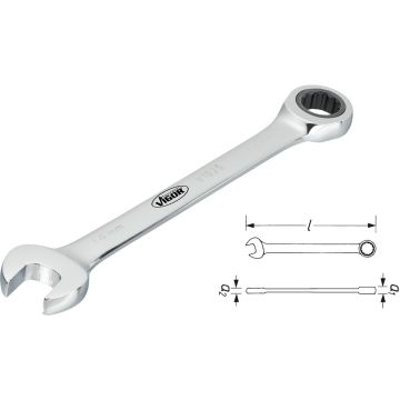 Vigor V1025 Skrallenøkkel Flat 14mm 192mm
