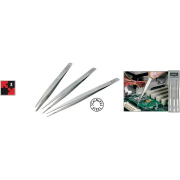 Vigor V1438 Pinsetter Rustfrie 3Stk