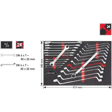 Vigor V1525 Verktøysett Ring & Fastnøkler