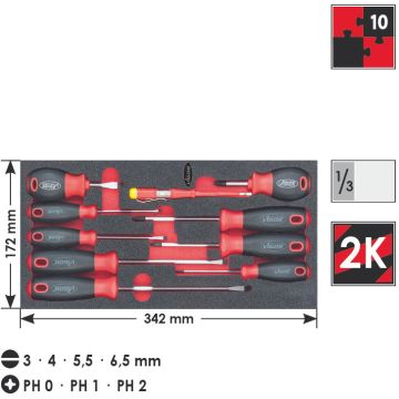 Vigor V1664 Skrutrekkersett 10Deler Ms 1/3