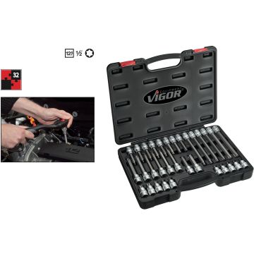 Vigor V1917 Torx Sett 1/2 Innve. 4Lengde