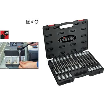 Vigor V1919 Unbrako Sett 4 Lengder 30 Dele