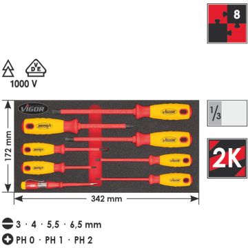Vigor V2015 Skrutrekkere Vde Sett Ms1/3