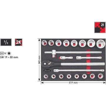 Vigor V2364 3/4 Pipesett 21 Deler Ms3/3