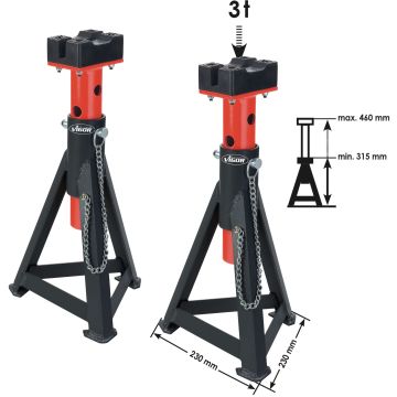 Vigor V2477 Støttebukker Par 3Tonn 32-46Cm