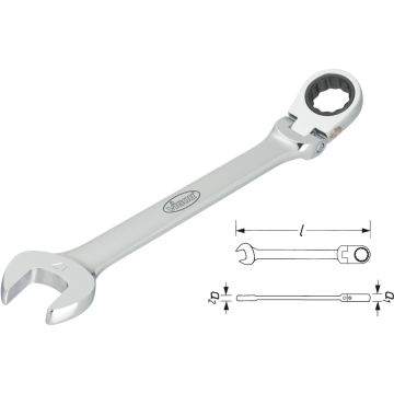 Vigor V2805 Skrallenøkkel Leddet 9mm L.150
