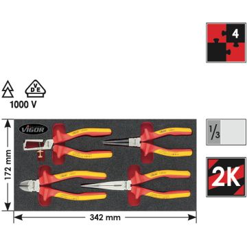 Vigor V3648 Tangsett Vde 4Stk 1/3Ms Ilegg