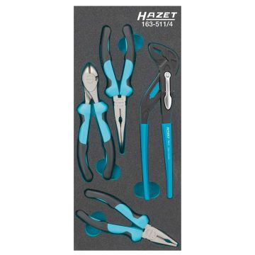 Hazet 163-511/4 Innlegg med tenger, 4 deler