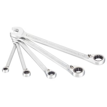 Hazet 606/5 Skrallenøkler m.vender, 5 deler