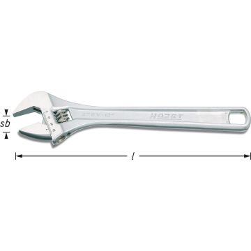 Hazet 279V-10 Skiftnøkkel Forkrommet L.255mm