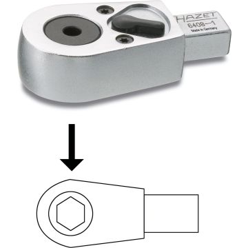 Hazet 6408 Skrallehode F. 6,3 Bits 9X12I.