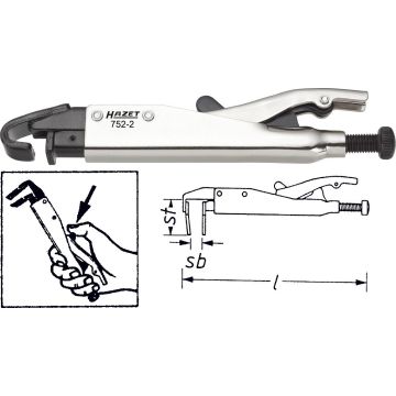 Hazet 752-2 Karosseritang L.205mm U -Form