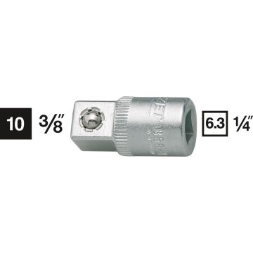Hazet 858-1 Overgang 1/4Hull - 3/8 Tapp