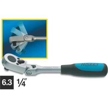 Hazet 863G 1/4 Skralle Leddet Hode L.135