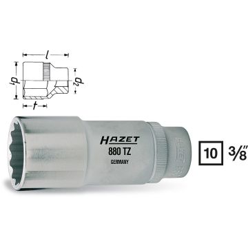 Hazet 880Tz-9 3/8 Langpipe 12Kant 9mm L.54