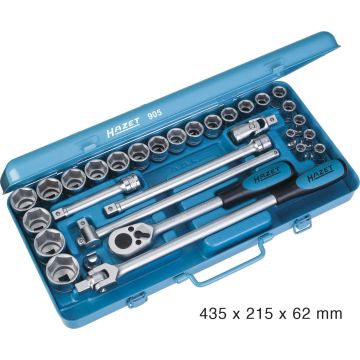Hazet 905 1/2 Pipesett Stålbox 31Stk 6K