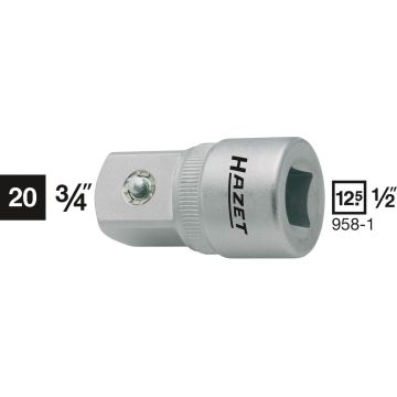 Hazet 958-1 Overgang 1/2Hull - 3/4 Tapp