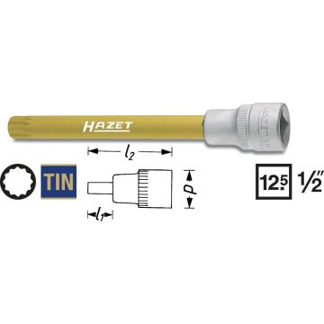Hazet 990Slg-12 1/2 Langpipe Xzn 12mm L.140mm