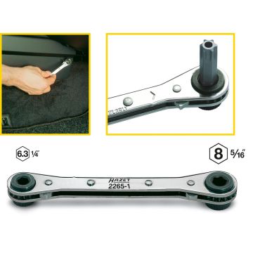 Hazet 2265-1 Bitsskralle 6,3 & 8 Bits Flat