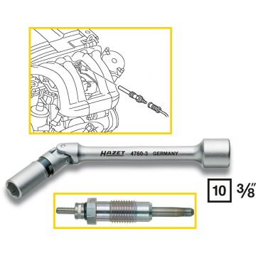 Hazet 4760-3 Glødepluggnøkkel F.9mm,Leddet