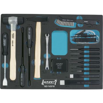 Hazet 163-143/18 Verktøysett Slag,Sku mm.3/3+Ms