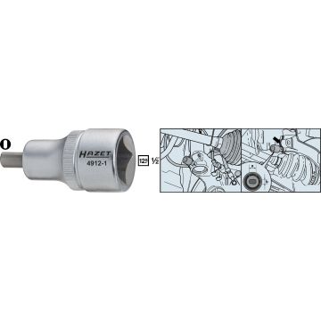 Hazet 4912-1 1/2 Hjullager Pipe 5,5X8 Oval