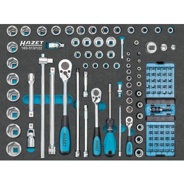 Hazet 163-513/122 Pipesett 1/4+3/8+1/2+Bits3/3+