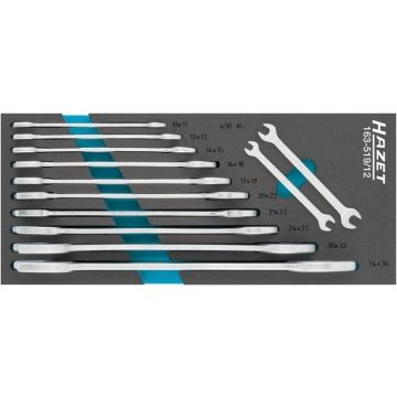 Hazet 163-519/12 Fastnøkkelsett 1/3+Ilegg