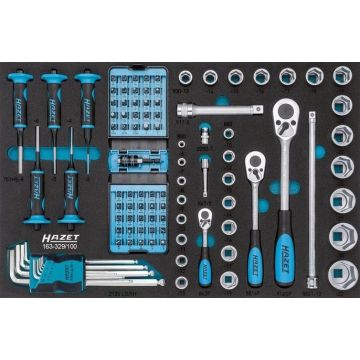 Hazet 163-329/100 Verktøysett 1/4+3/8+1/2 3/3Ms