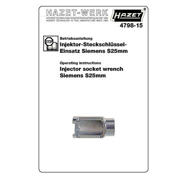 Hazet 4798-15 Injektor Pipe Siemens 25mm1/2