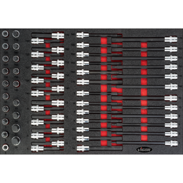 Vigor V4727 Torx+Unbrakopiper 62Stk 3/3+Ms