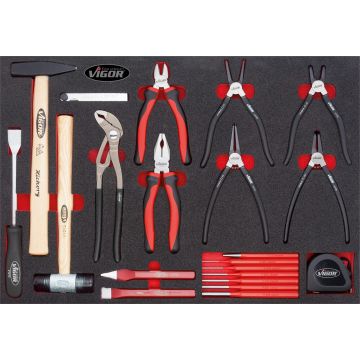 Vigor V5637 Verktøysett Tenger/Slag 3/3+Ms