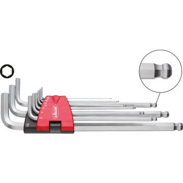 Vigor V4942 Unbrako Nøkkelsett M/Kule 9Dim