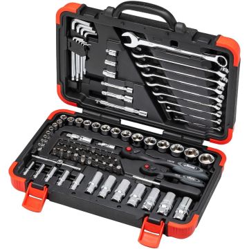 Vigor V2470N Verktøysett i tommer 1/4"+3/8"+Nøkler