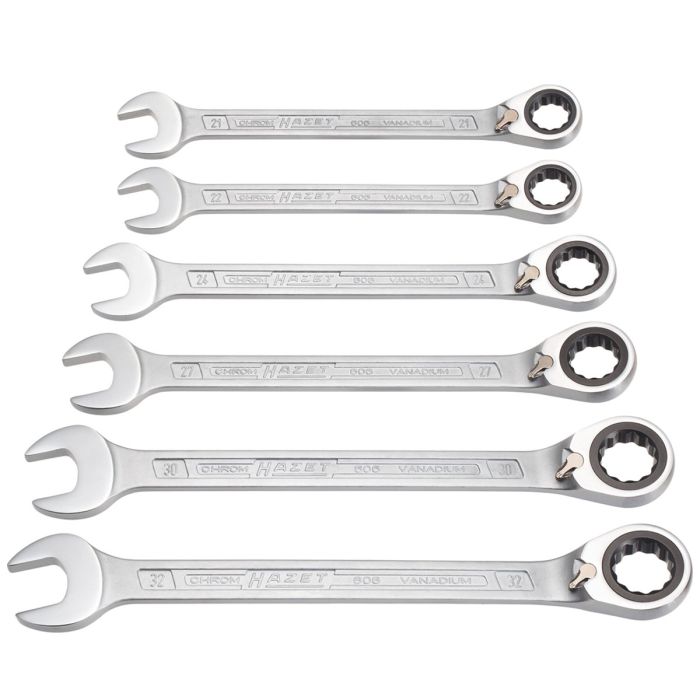 Hazet skrallenøkler 21-32mm, 6 deler